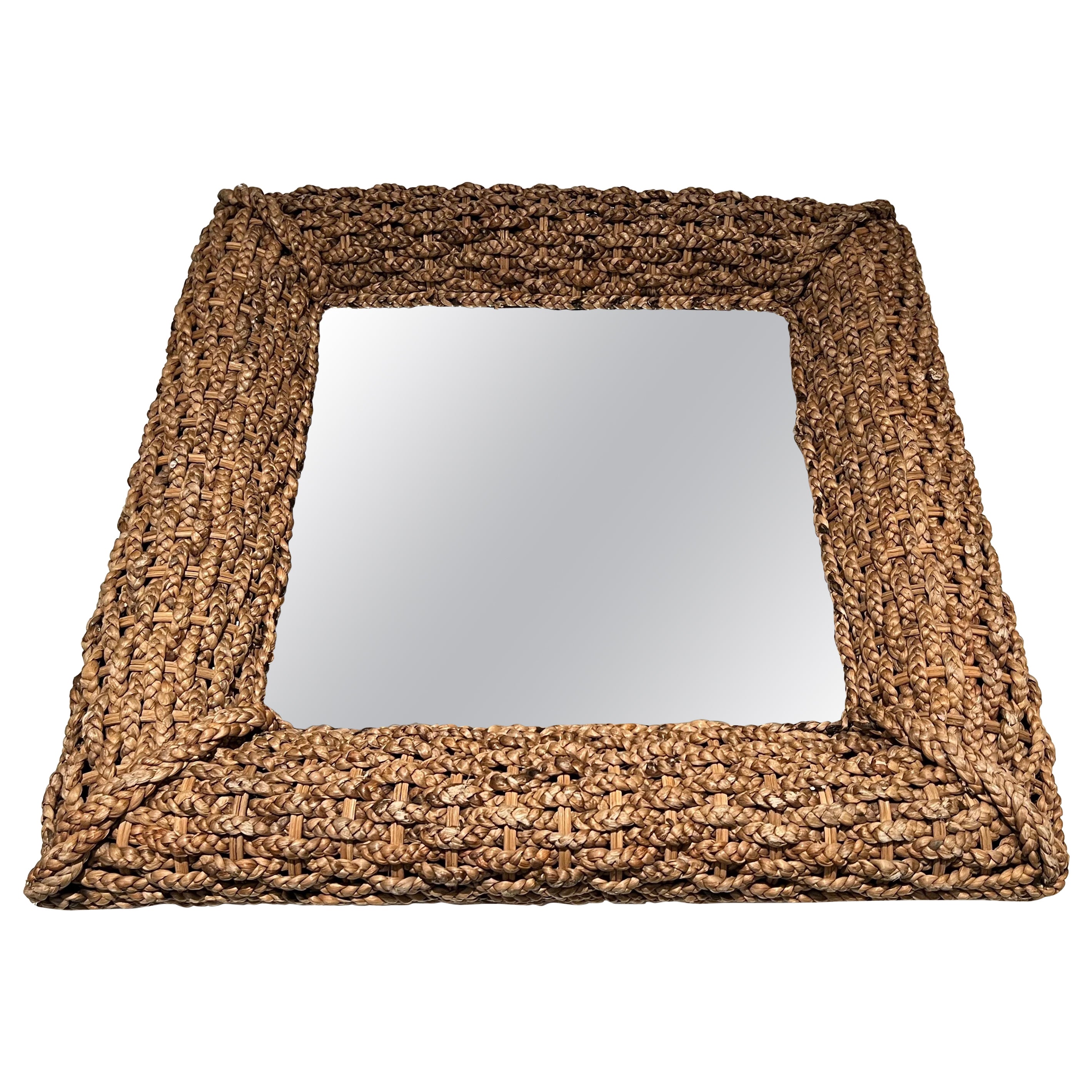 Rope Mirror attributed to Audoux Minet For Sale