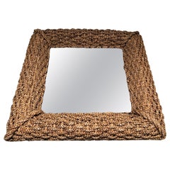 Vintage Rope Mirror attributed to Audoux Minet