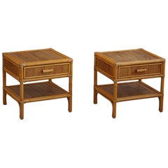 Pair of Bamboo / Rattan Side Tables, Stübert Collection, 1980s