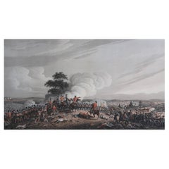 Large Original Antique Print of the Battle of Waterloo, Dated 1816