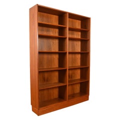 Danish Modern Tall Teak Adjustable Bookcase