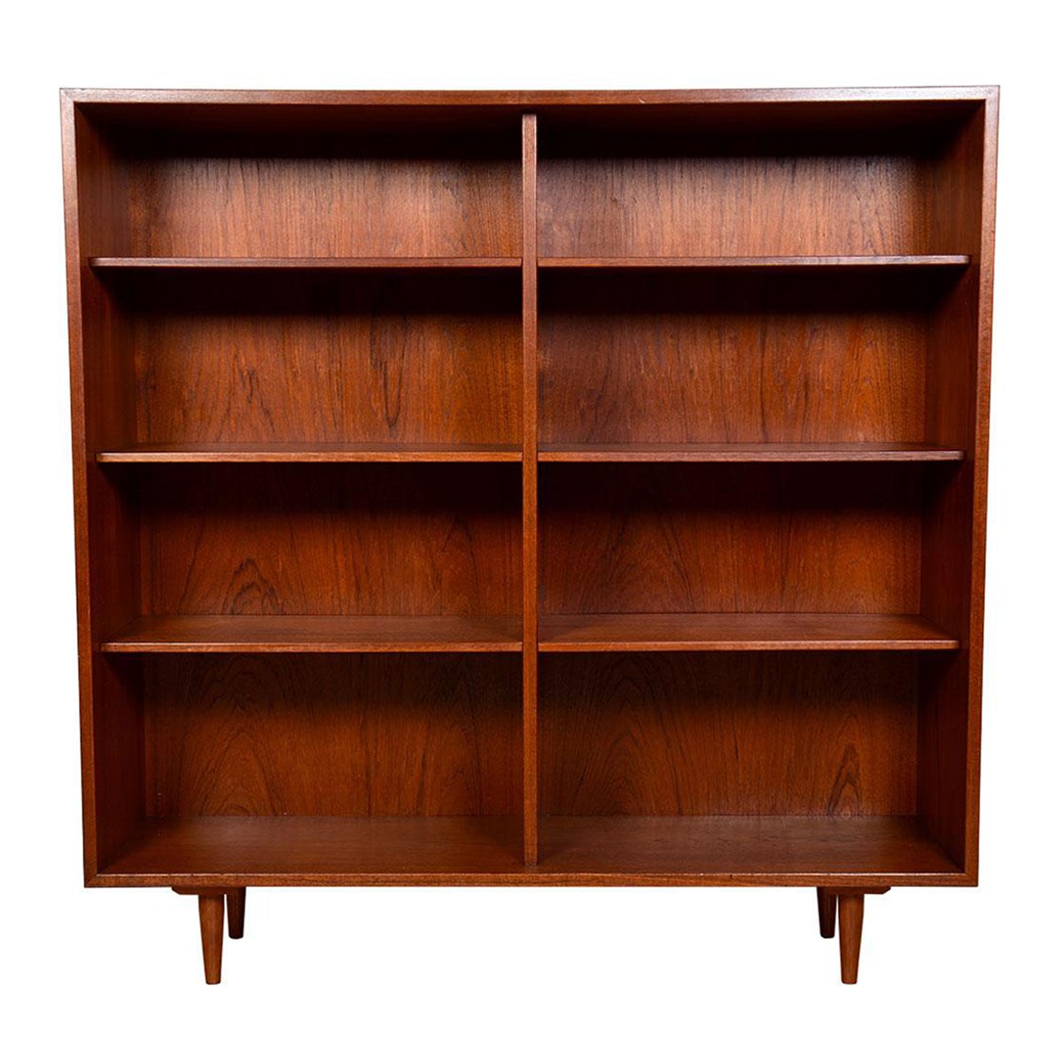 Early Danish Teak Deep Adjustable Bookcase