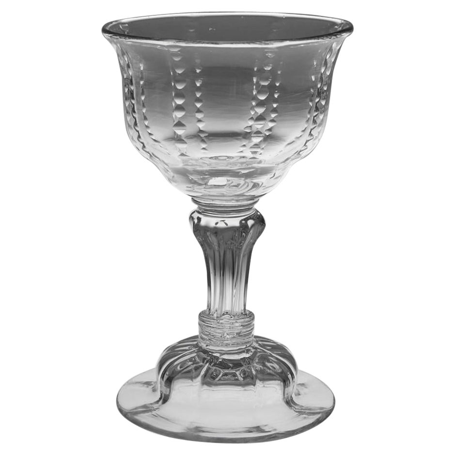 Pedestal Stem Domed Foot Sweetmeat or Champagne Glass, c1750 For Sale