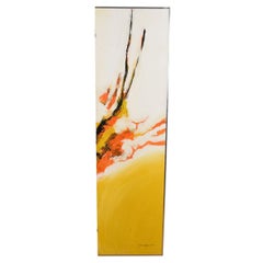 Mid-Century Modern Abstract Large Painted Screen Room Divider