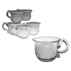 Antique Set of 6 Finely-Cut Regency Waterford Custard Cups, c1825