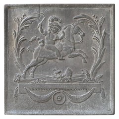 Plaque de cheminée / dosseret 'Apollo avec cheval' français du 19ème siècle Napoléon III