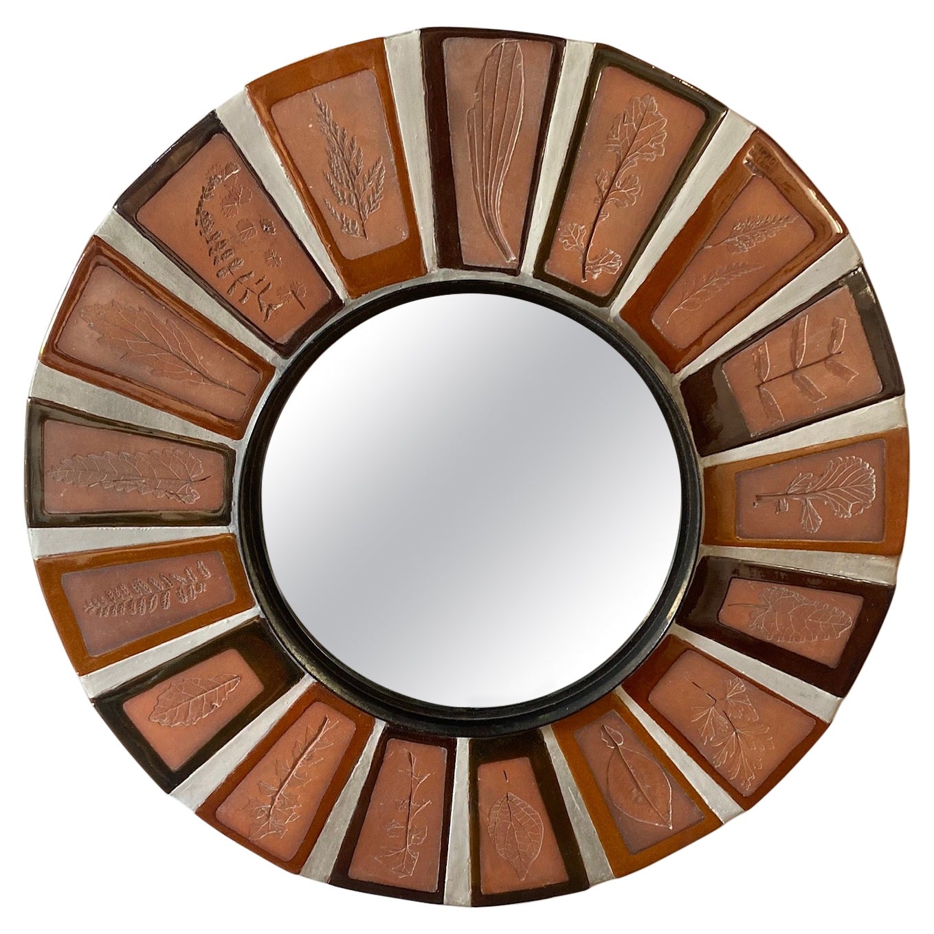 Ceramic Mirror by Roger Capron, Vallauris, France, 1970s For Sale