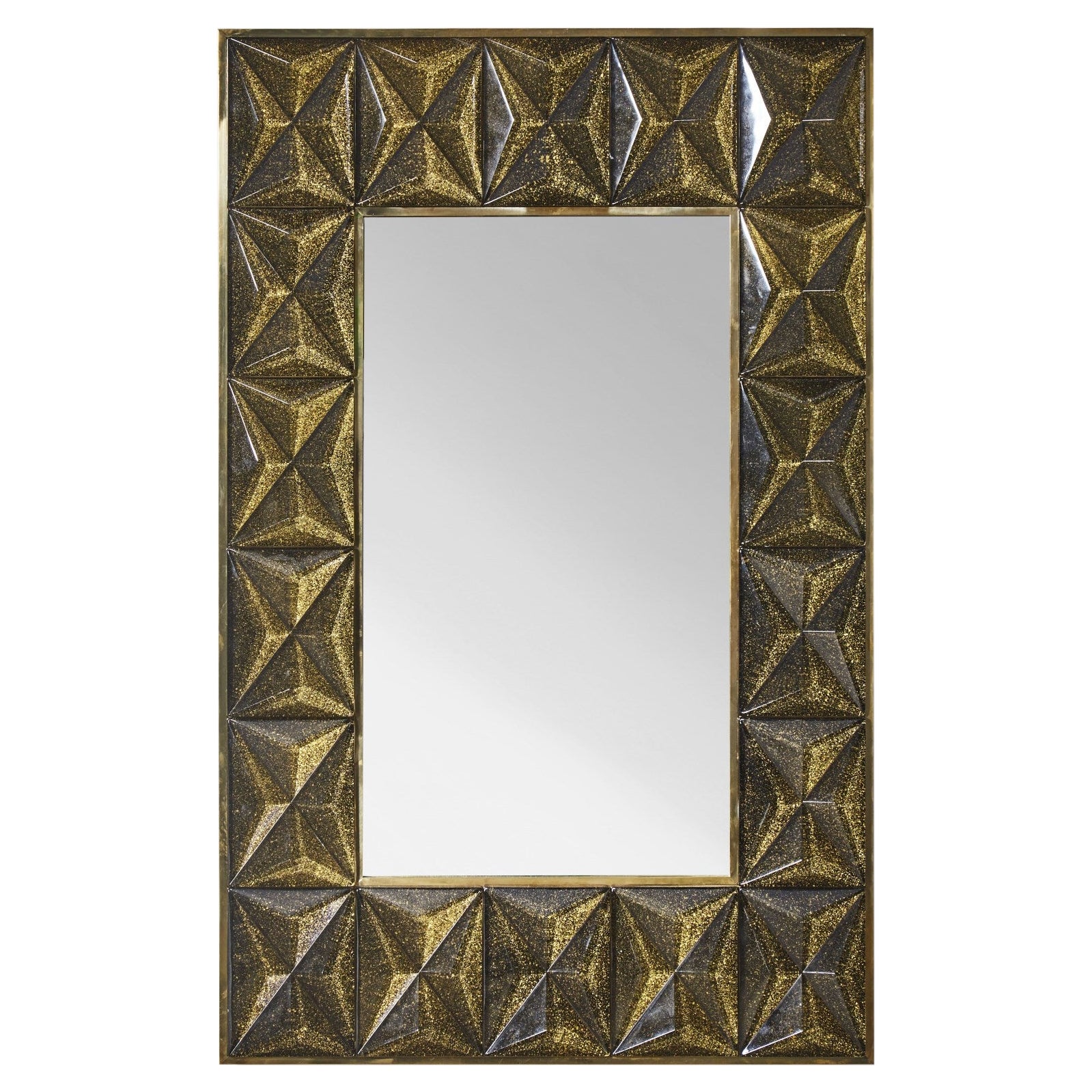 "Diamond" Mirror in Murano Glass by Studio Glustin For Sale