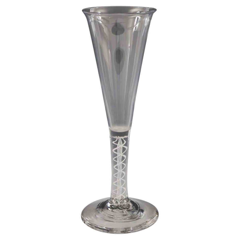 Double Series Opaque Twist Georgian Ratafia Glass, c1760 For Sale