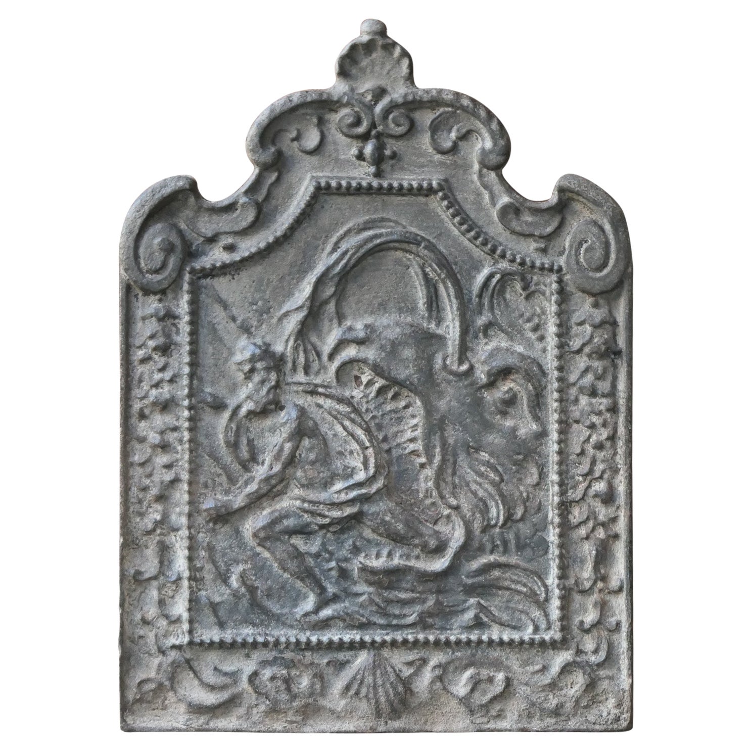 18th Century French Louis XV 'Scylla and Charybdis' Fireback / Backsplash For Sale