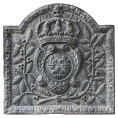 Plaque de cheminée française de style Louis XIV « Arms of France »