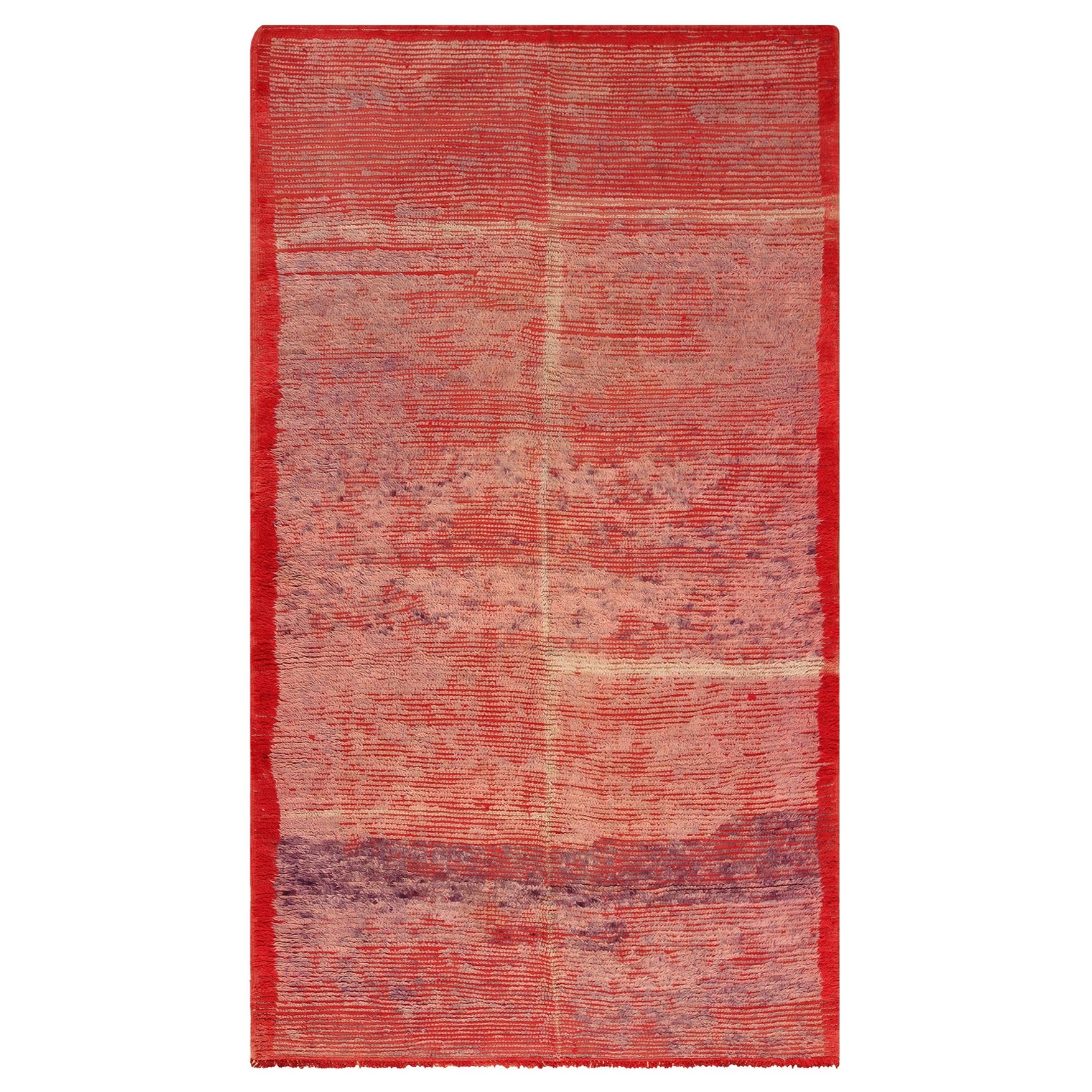 Marokkanischer roter Vintage-Teppich aus Berber. 6 ft 1 in x 10 ft 9 in