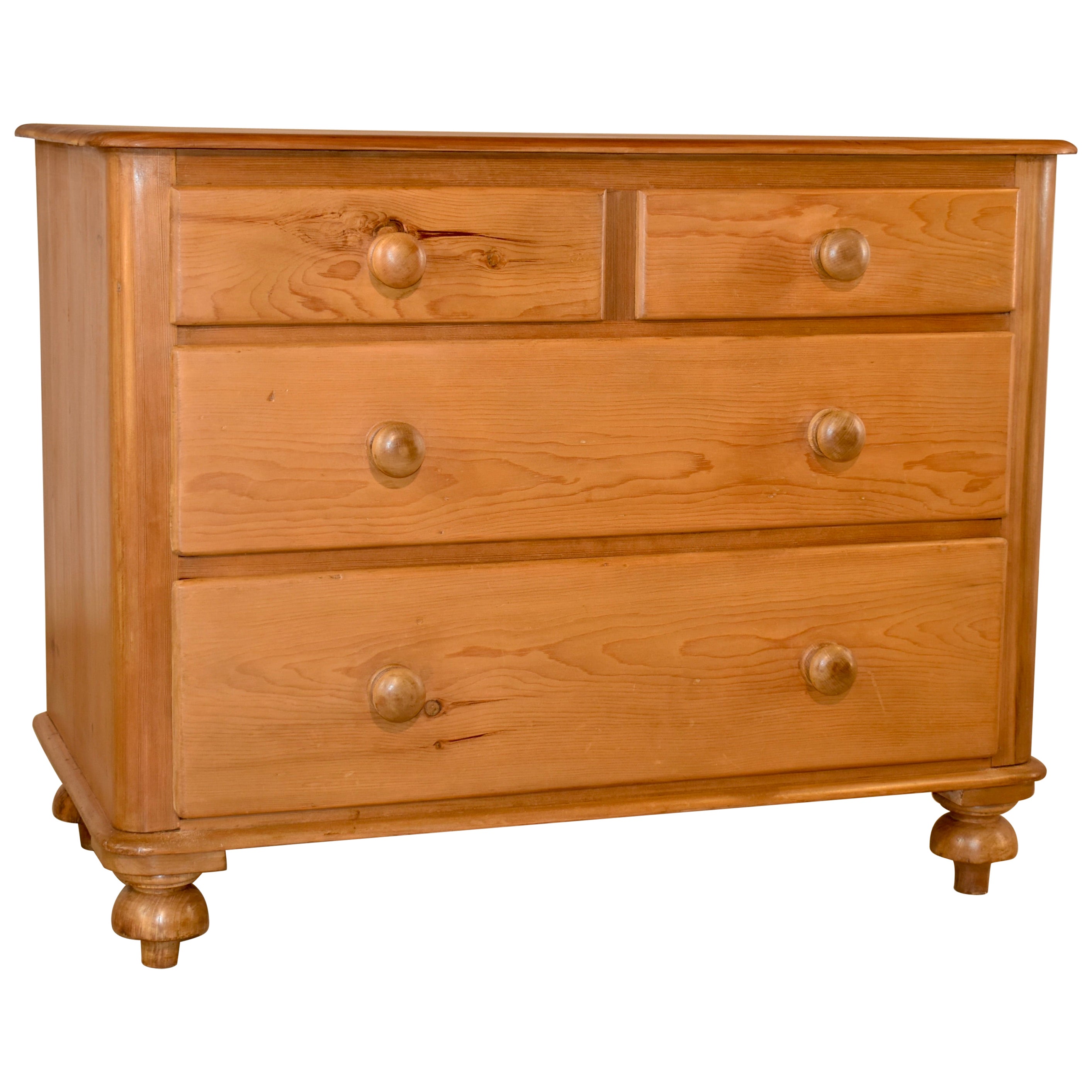 19th Century English Pine Chest of Drawers For Sale