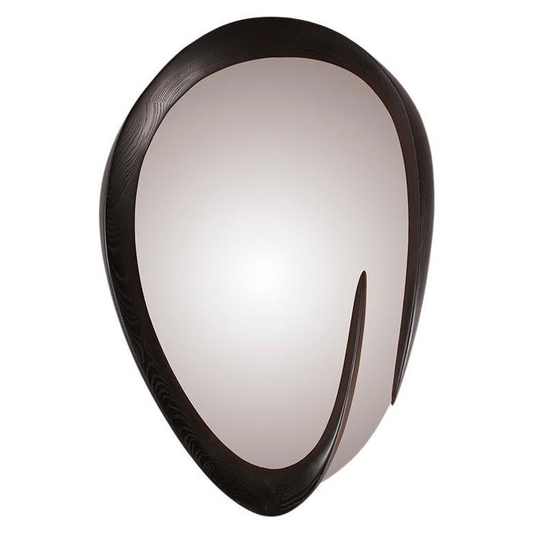 Amorph Mia Mirror in Ebony Stain on Ash Wood Contemporary Style  For Sale