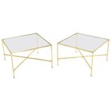 Sold Brass X-Base Square Side or End Tables
