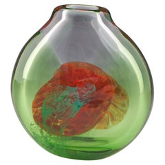 Vintage Rare Moser Cased Ovoid Vase Designed Jiri Suhajek, 1976