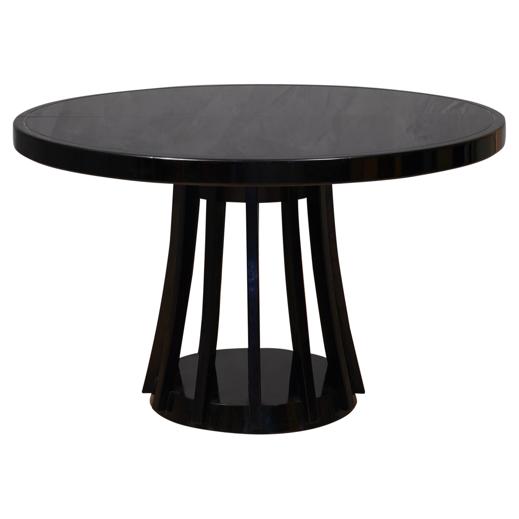 Mangiarotti Angelo Round Black Wood Dinning Table, 1970 For Sale