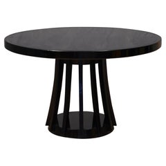 Used Mangiarotti Angelo Round Black Wood Dinning Table, 1970