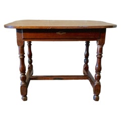 Early 1800s French Walnut One Drawer Side Table