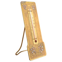 Thermomètre en bronze doré et ormeau de Tiffany Studios New York