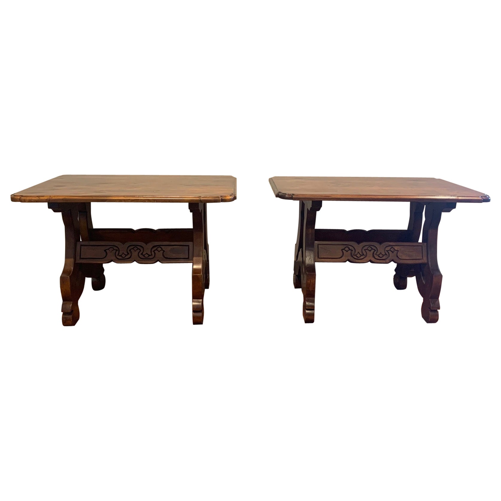 Pair of Spanish Craftsmen End Tables