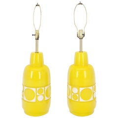 Paire de bouteilles de carafe jaune citron ShapeArt  Lampes de table céramique poterie porcelaine