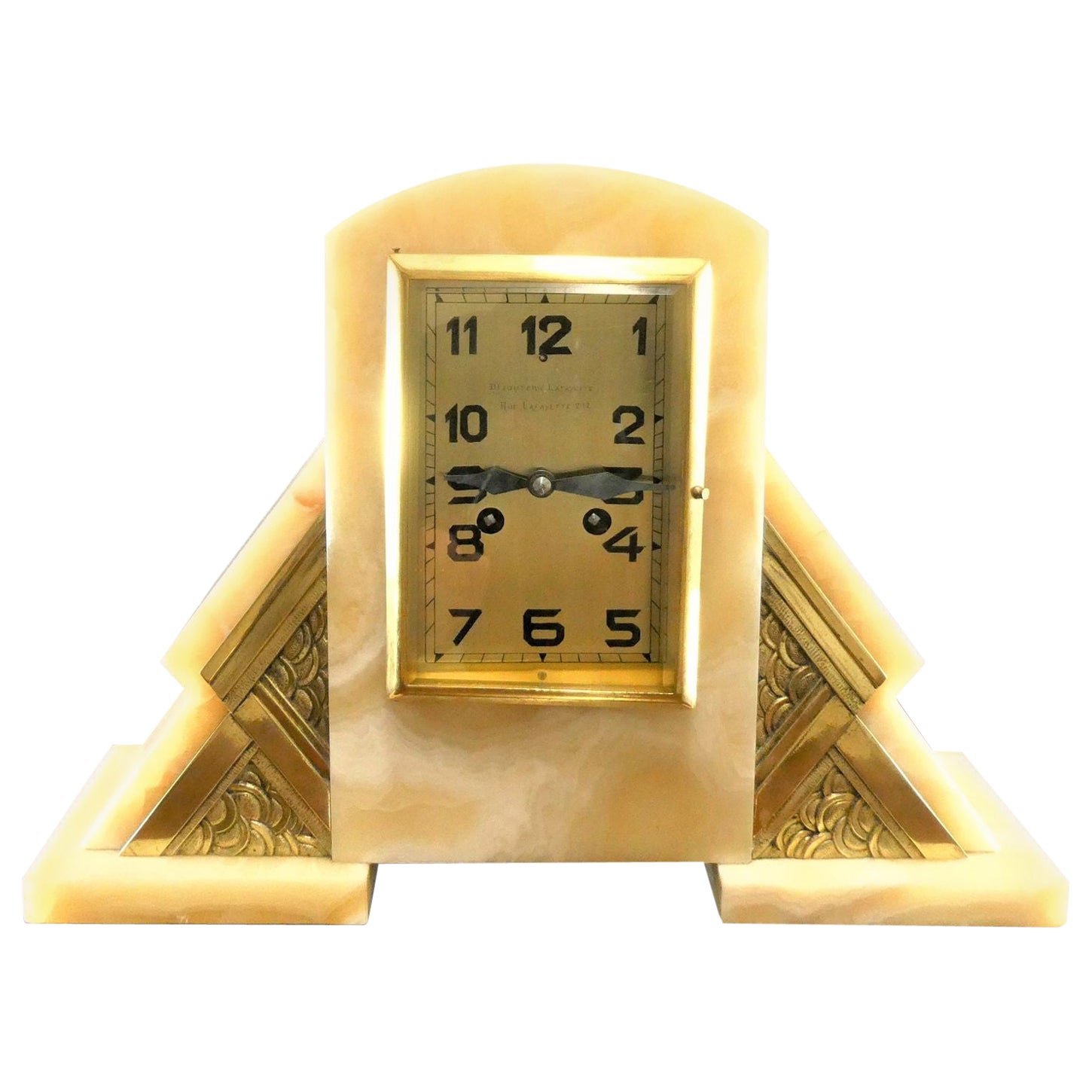 Art Deco Marble Mantel Clock For Sale