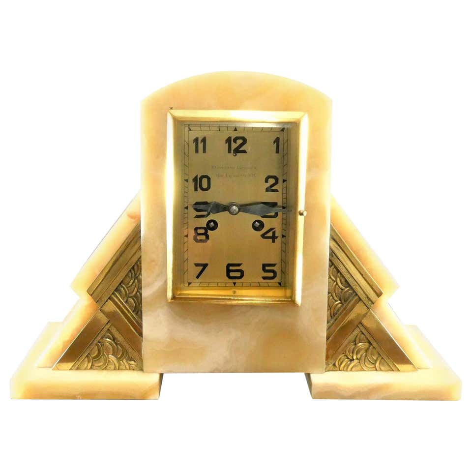 Dutch Art Deco Brass and Bronze Springbok Electric Mantel Clock by ...