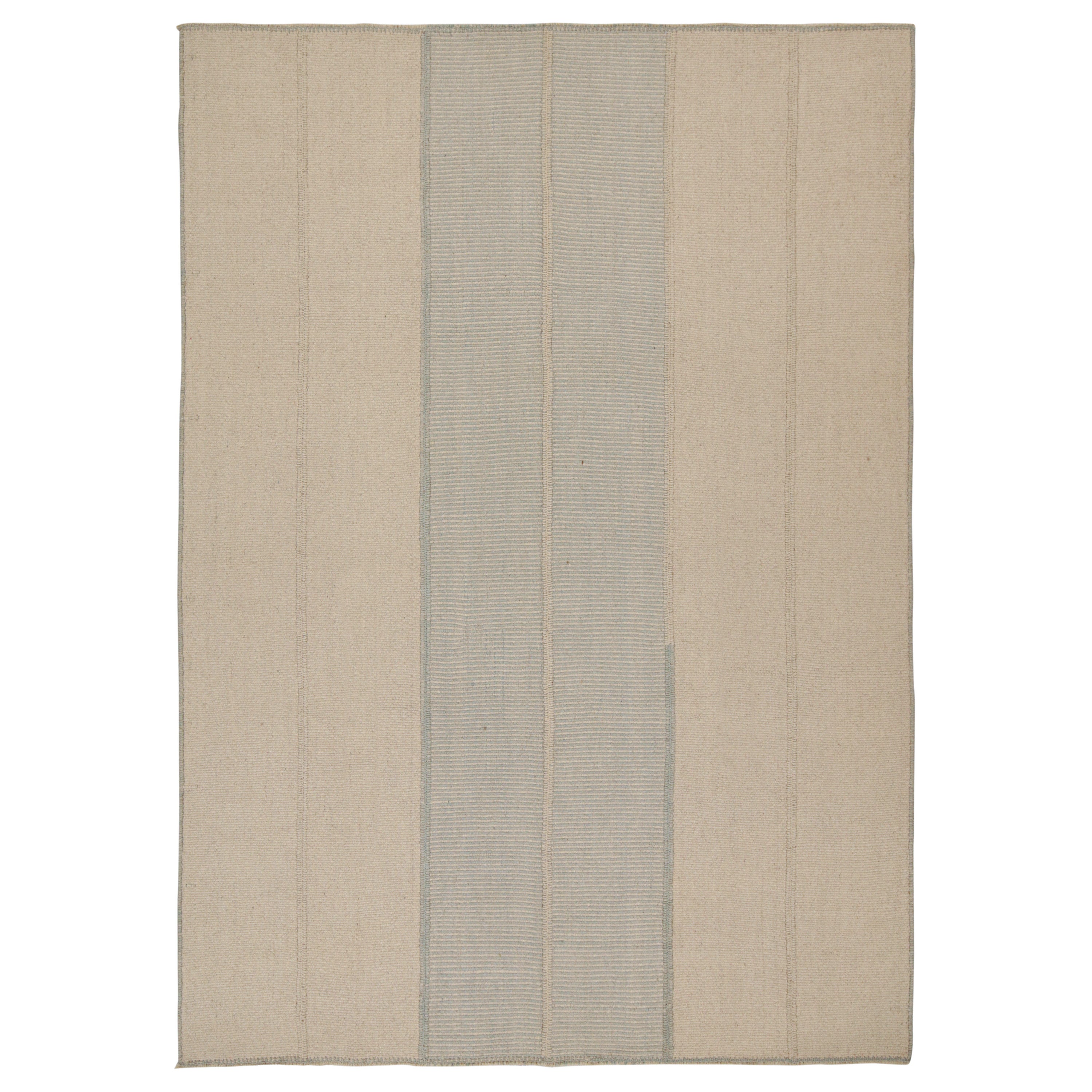Rug & Kilim’s Contemporary Kilim in Blue & Beige For Sale