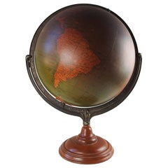 Large Retro Illuminated Glass Globe