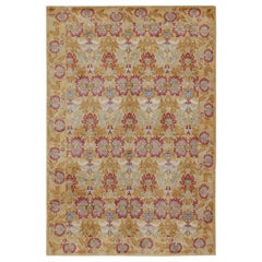 Rug & Kilim’s Spanish European Style Rug in Gold & Red Floral Pattern