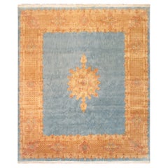 Pasargad Home S. Antiker Aserbaidschanischer L. Teppich aus blauer Lammwolle-11' 9" X 13' 8"
