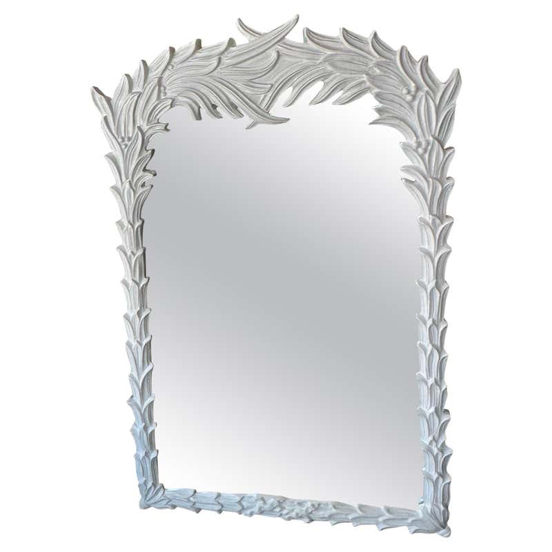 Vintage Ruffle Scalloped White Lacquered Wall Mirror at 1stDibs | white ...