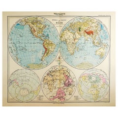 Vintage 1900s Stielers Hand Atlas 100 Maps