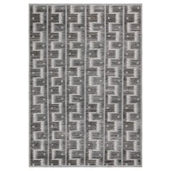 Rug & Kilim's Outdoor-Teppich im skandinavischen Stil mit grauen, geometrischen Mustern