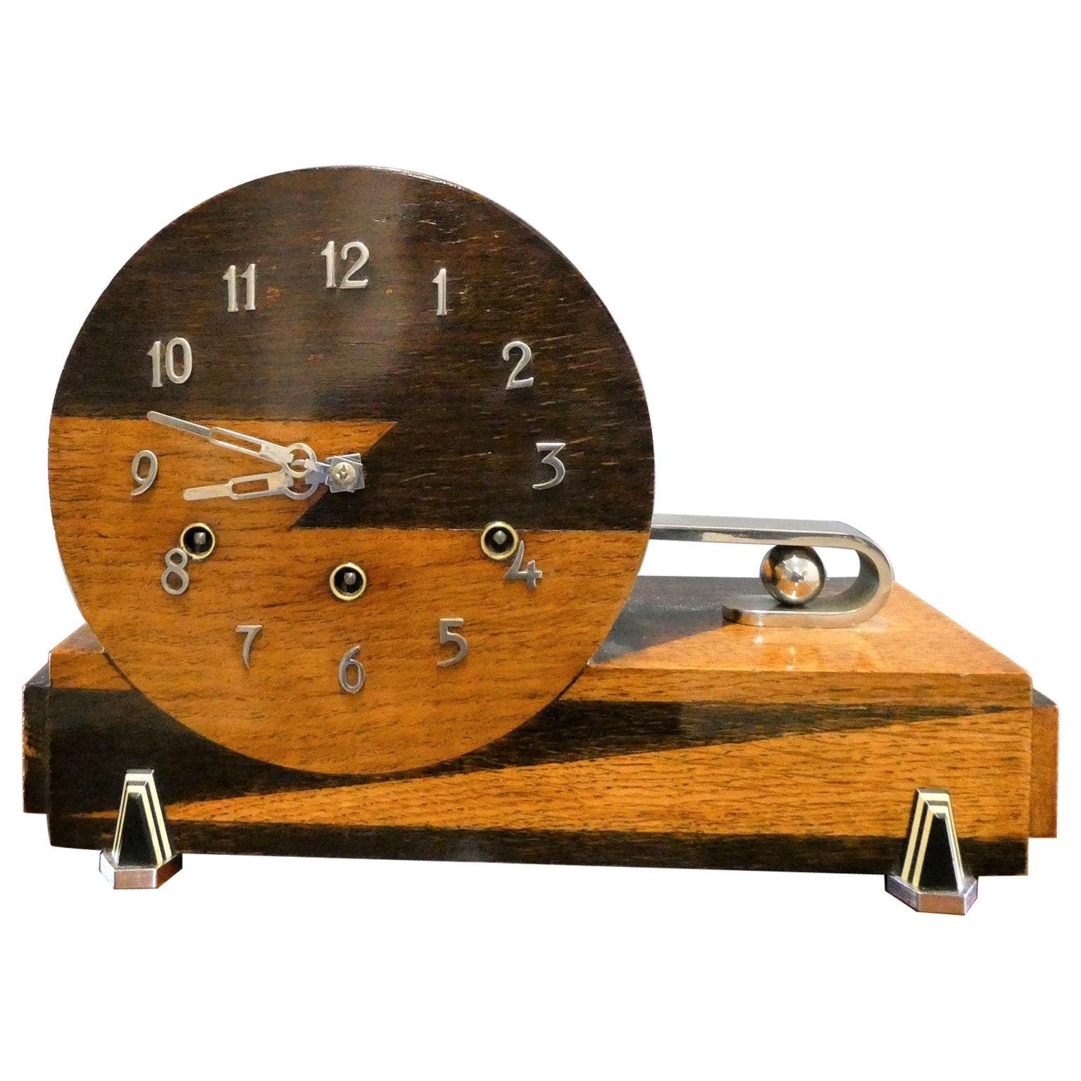 Art Deco Westminster Chiming Mantel Clock by Perivale For Sale