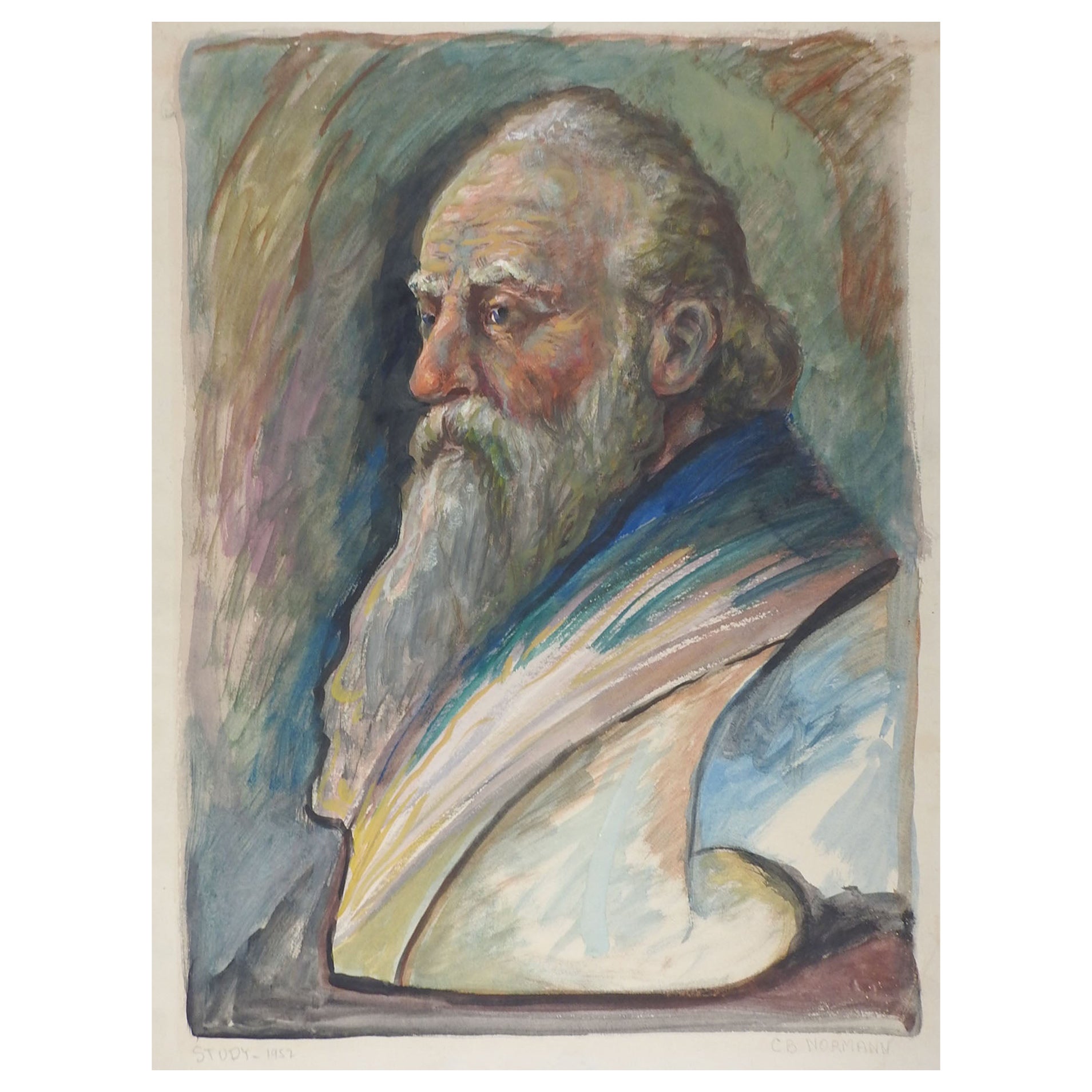 Vintage Charles Berkeley Normann Portrait Painting For Sale