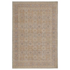 Rug & Kilim's Oushak Style Teppich in Beige-Braun & Blauen Geometrischen Mustern