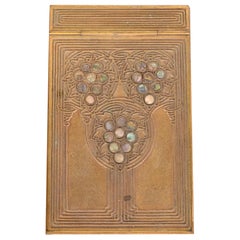 Tiffany Studios New York Art Deco Bronze Doré et Abalone Porte-notes