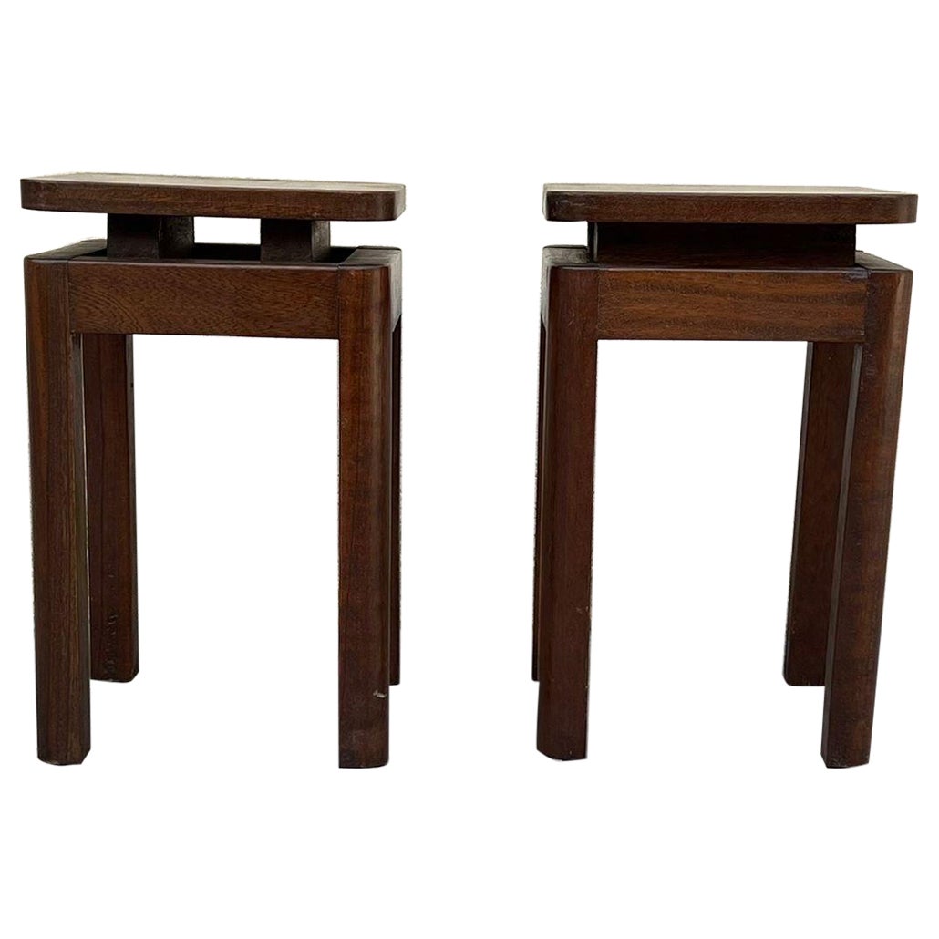 Pair of Modernist Stools For Sale