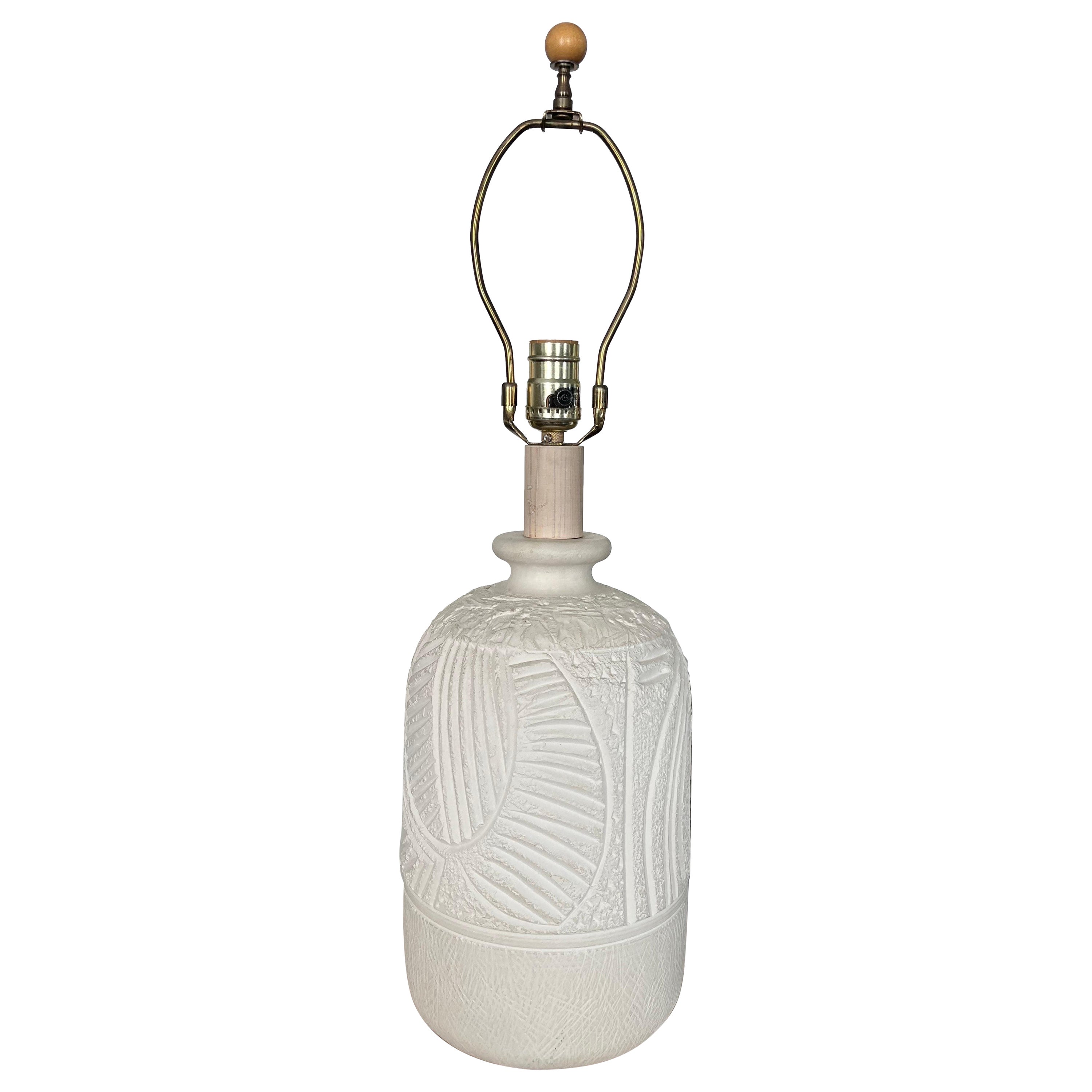 Postmodern Casual Lamps of California Etched Plaster Lamp For Sale