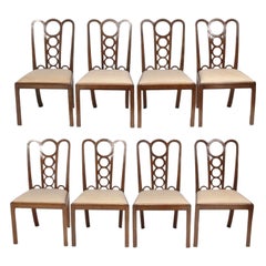 1930s Art Deco Italian Dining Chairs - Set of Eight 
