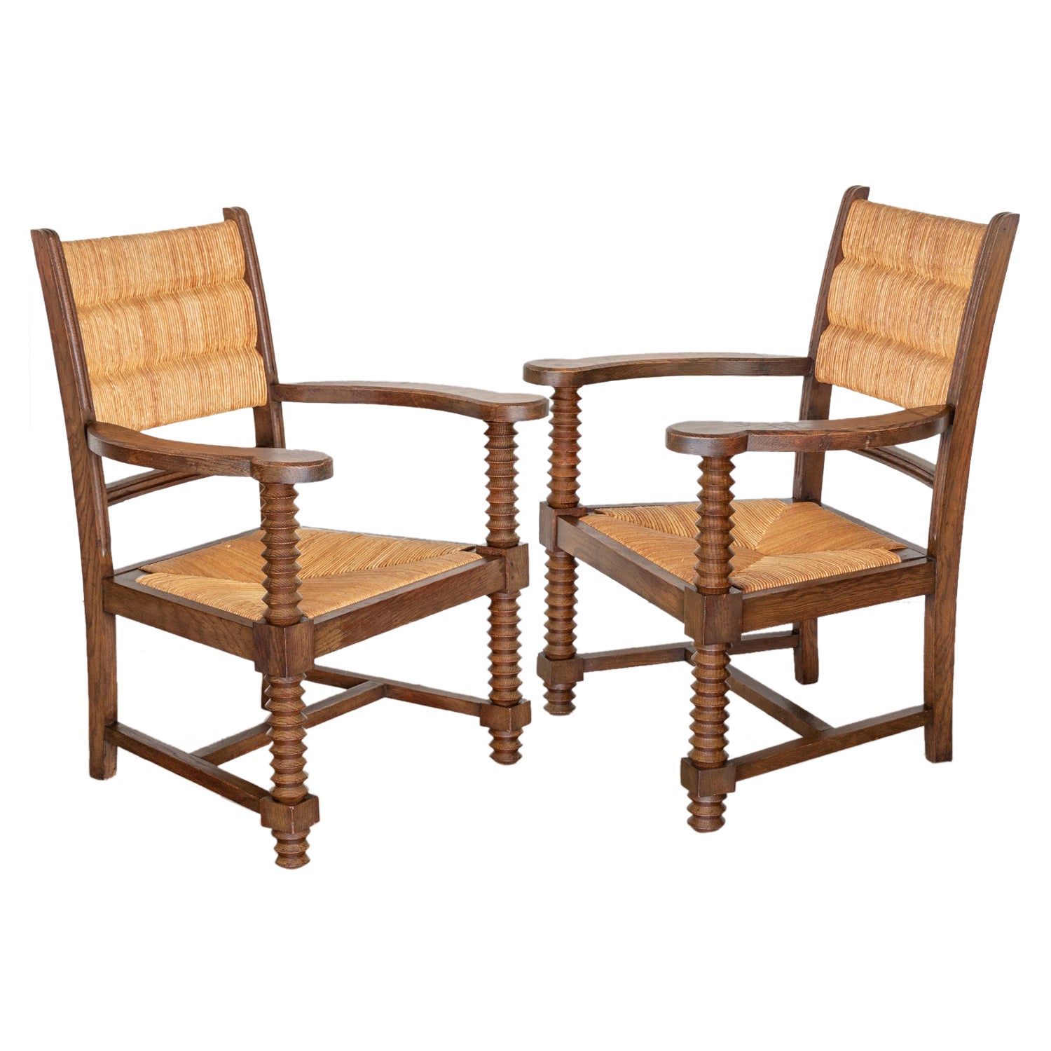 Pair of Armchairs by Charles Dudouyt For Sale