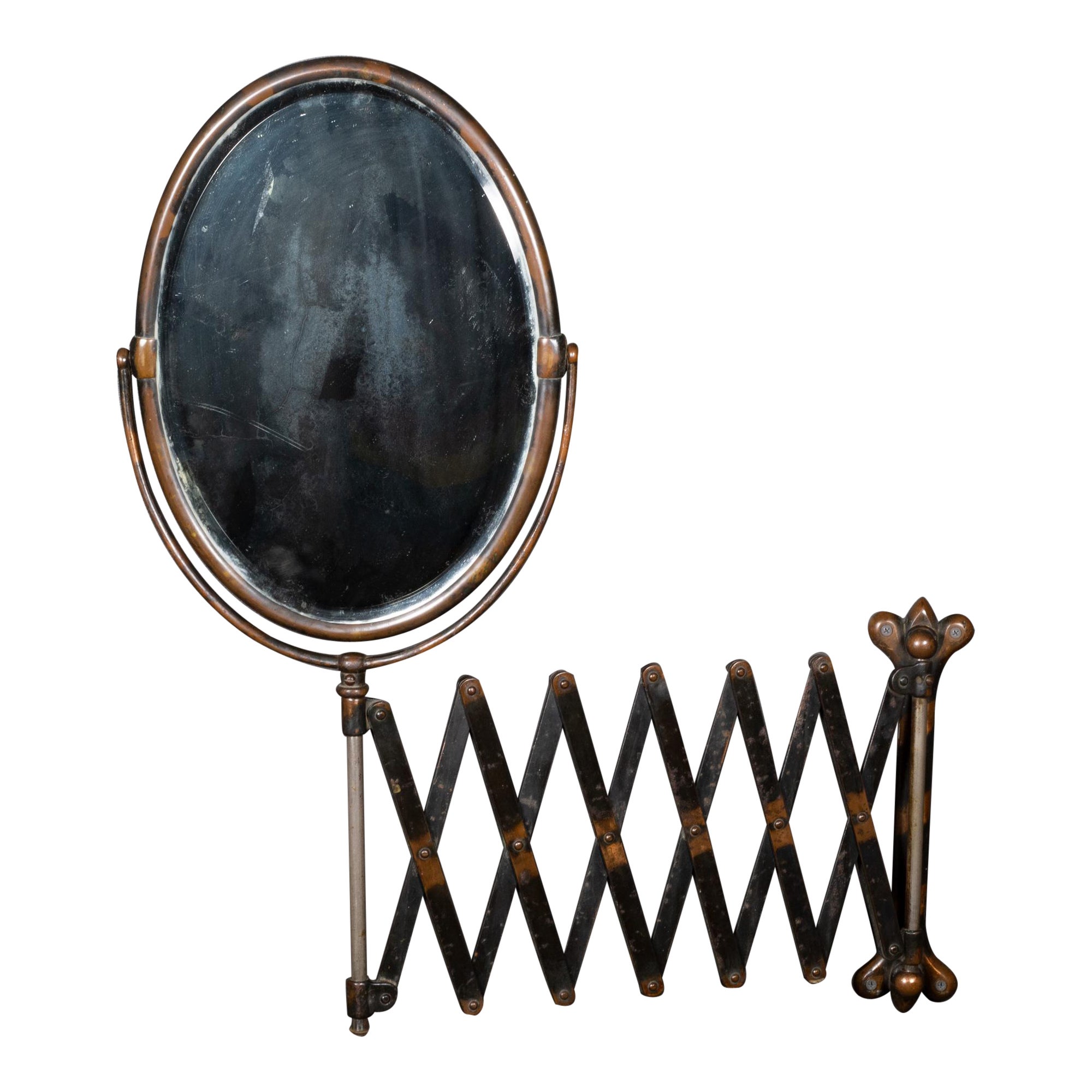 Late 19th c. Barber Shop Scissor Extension Mirror C1800s  (FREE SHIPPING) For Sale