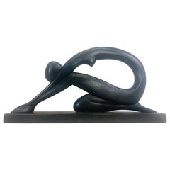 Art Deco Abstract Female Nude Sculpture