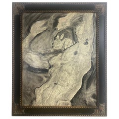Modern Oil on Canvas Framed Nude Torso Museum Reproduction