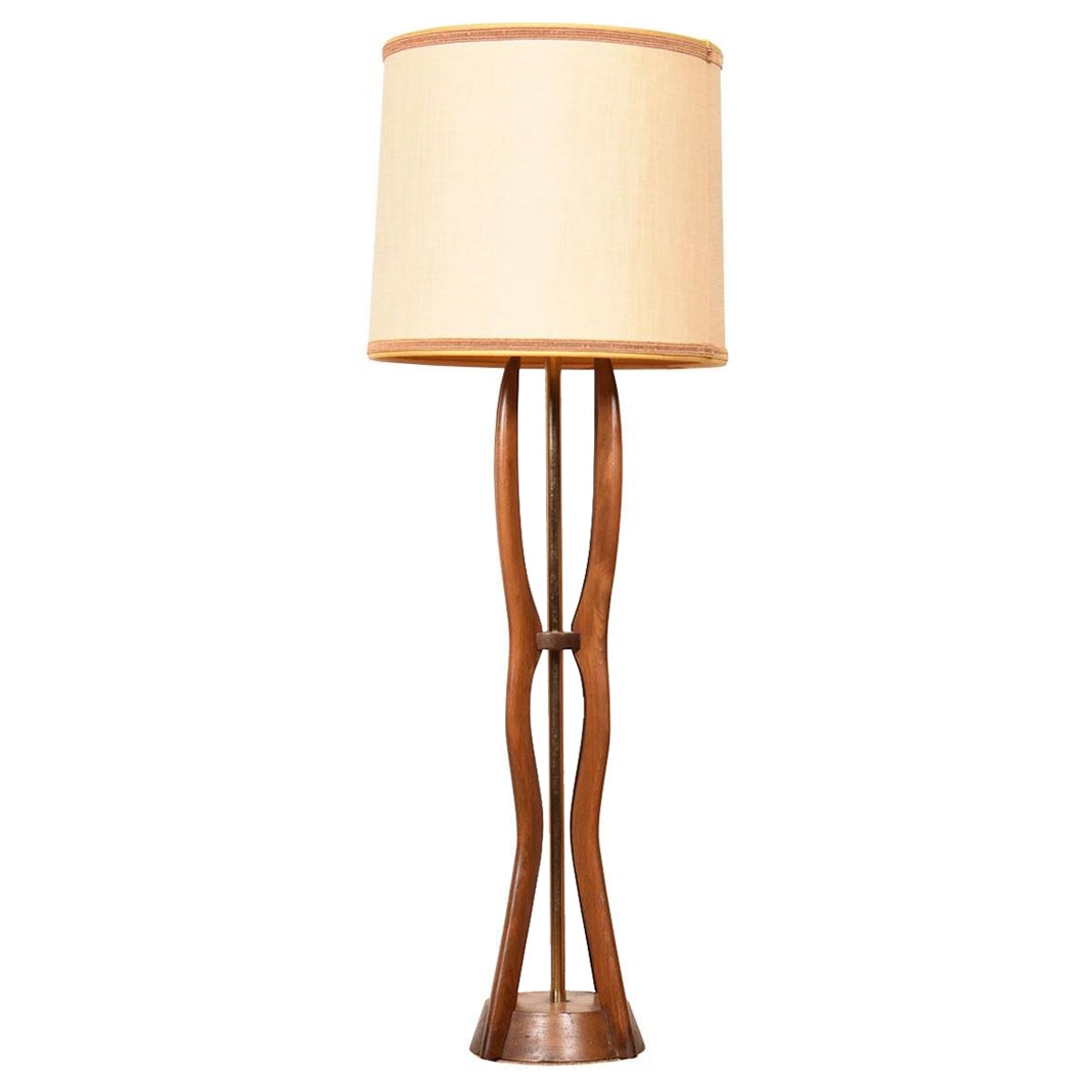 Sculptural MCM Table Lamp in Walnut For Sale