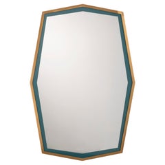 Miroir double cadre en laiton Novecento, finition naturelle