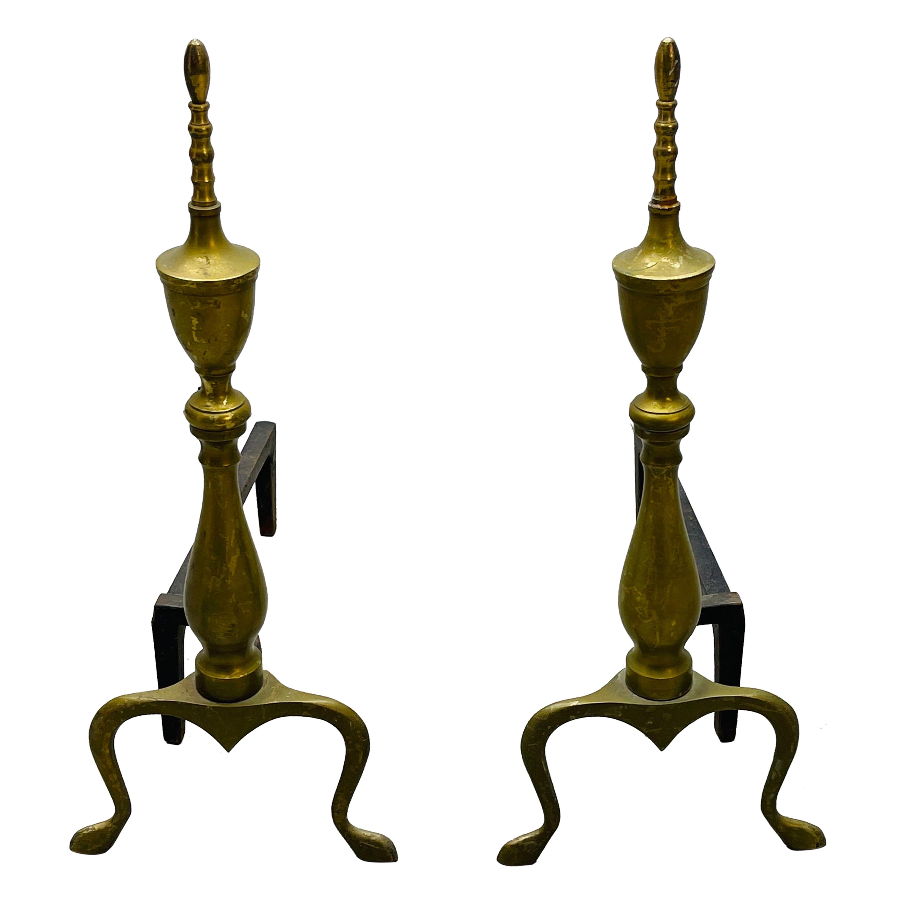 Music Notes Brass Andirons at 1stDibs