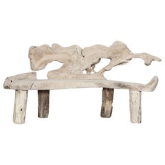 Used Large English Bleached Teak Root Bench